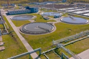 water treatment plant aerial view